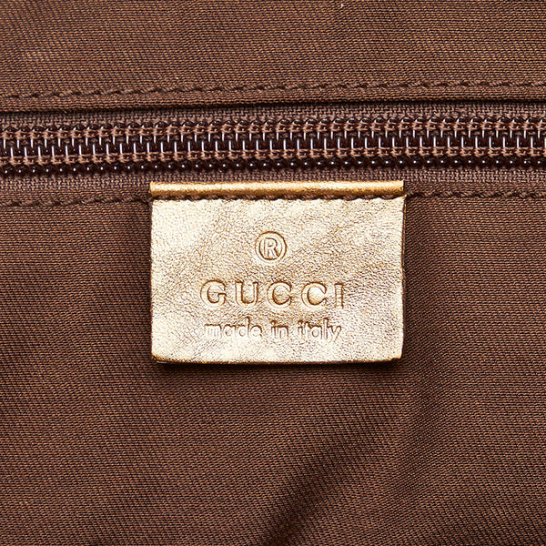 グッチ GGキャンバス シェリーライン トートバッグ 131230 ゴールド ピンク キャンバス レザー レディース GUCCI 【中古】