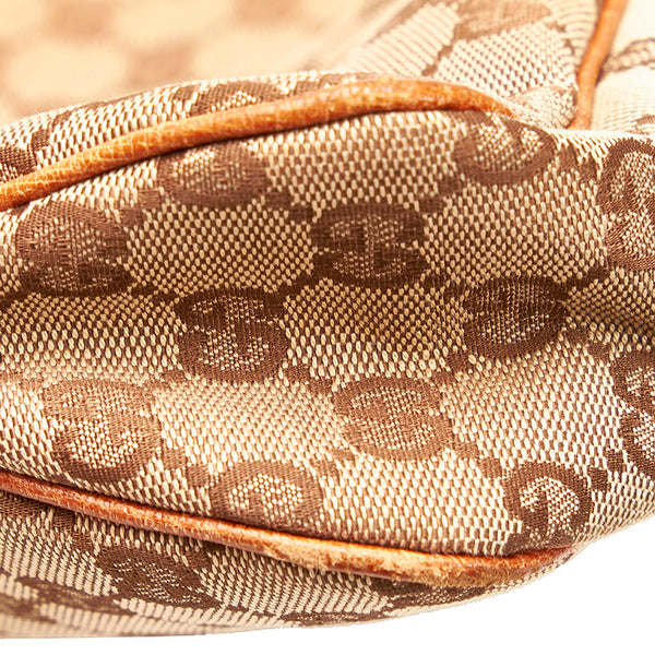 グッチ GGキャンバス ショルダーバッグ 121023 ベージュ キャンバス レザー レディース GUCCI 【中古】