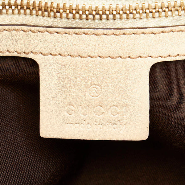 グッチ GGキャンバス タッセル トートバッグ ショルダーバッグ 170206 ベージュ ホワイト キャンバス レザー レディース GUCCI 【中古】