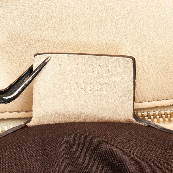 グッチ GGキャンバス タッセル トートバッグ ショルダーバッグ 170206 ベージュ ホワイト キャンバス レザー レディース GUCCI 【中古】