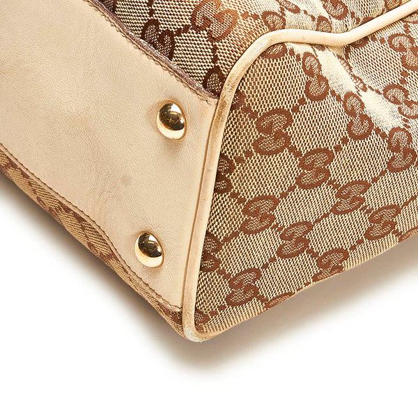 グッチ GGキャンバス タッセル トートバッグ ショルダーバッグ 170206 ベージュ ホワイト キャンバス レザー レディース GUCCI 【中古】