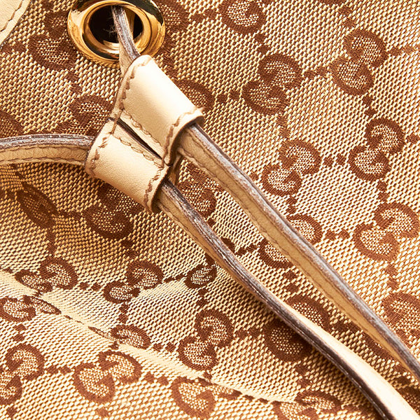 グッチ GGキャンバス タッセル トートバッグ ショルダーバッグ 170206 ベージュ ホワイト キャンバス レザー レディース GUCCI 【中古】