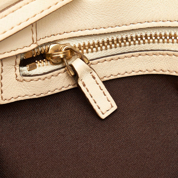 グッチ GGキャンバス タッセル トートバッグ ショルダーバッグ 170206 ベージュ ホワイト キャンバス レザー レディース GUCCI 【中古】