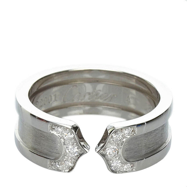 カルティエ C2 リング 指輪 K18WG ホワイトゴールド レディース CARTIER 【中古】