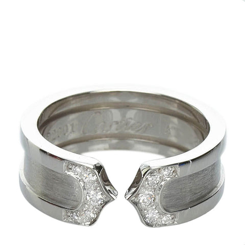 カルティエ C2 リング 指輪 K18WG ホワイトゴールド レディース CARTIER 【中古】