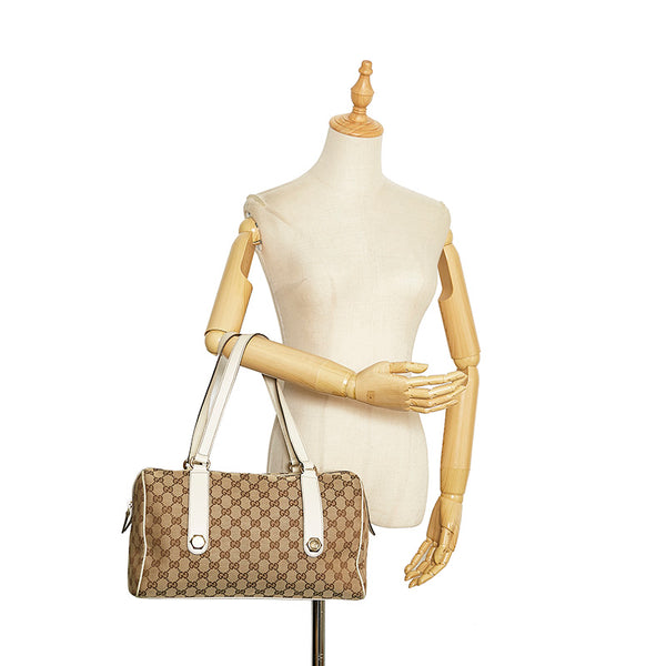 グッチ GGキャンバス ショルダーバッグ ハンドバッグ 154180 ベージュ キャンバス レザー レディース GUCCI 【中古】