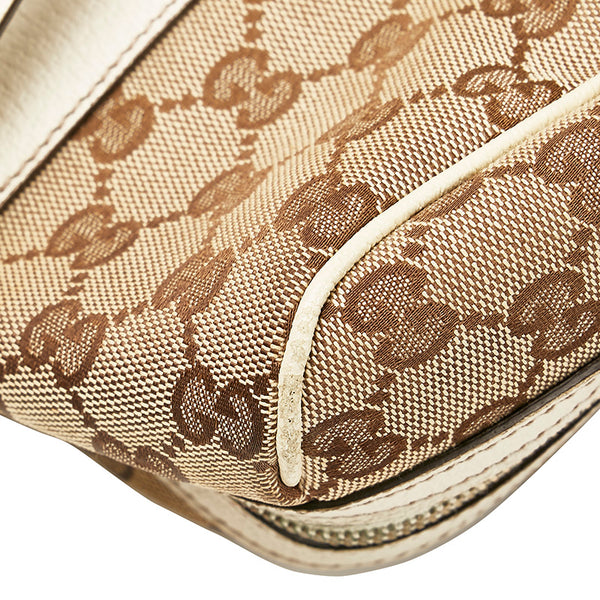 グッチ GGキャンバス ショルダーバッグ ハンドバッグ 154180 ベージュ キャンバス レザー レディース GUCCI 【中古】