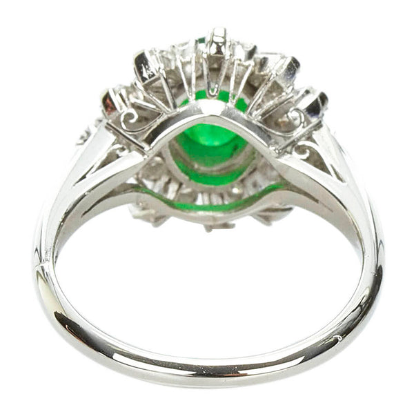 Pt900 プラチナ ひすい ダイヤ0.85ct リング 指輪 レディース 14.5号 【中古】