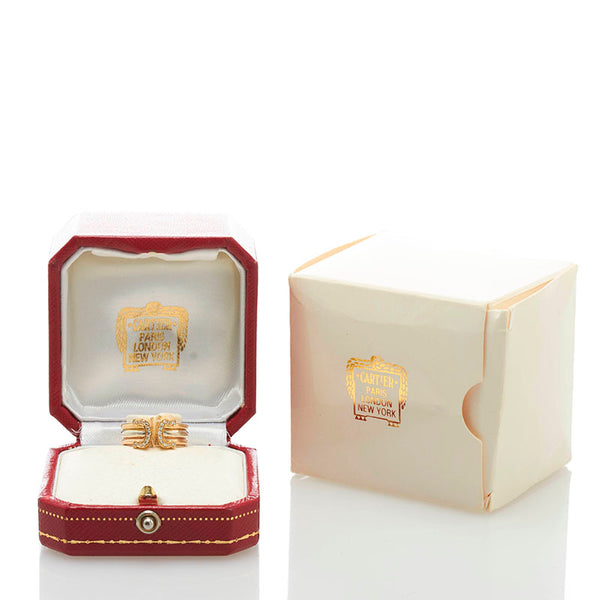 カルティエ K18YG イエローゴールド K18PG ピンクゴールド K18WG ホワイトゴールド ダイヤ 2C トリニティ ダイヤ リング 指輪 レディース CARTIER 8号 【中古】