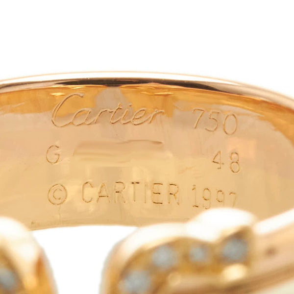 カルティエ K18YG イエローゴールド K18PG ピンクゴールド K18WG ホワイトゴールド ダイヤ 2C トリニティ ダイヤ リング 指輪 レディース CARTIER 8号 【中古】