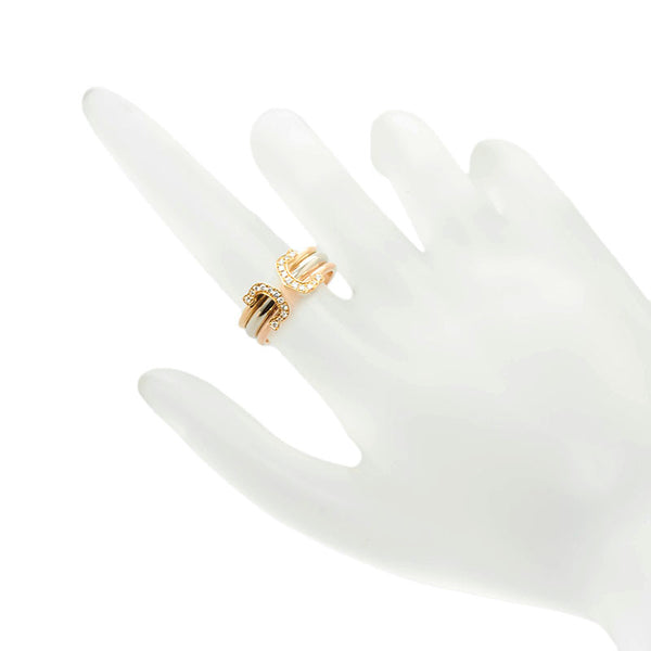 カルティエ K18YG イエローゴールド K18PG ピンクゴールド K18WG ホワイトゴールド ダイヤ 2C トリニティ ダイヤ リング 指輪 レディース CARTIER 8号 【中古】