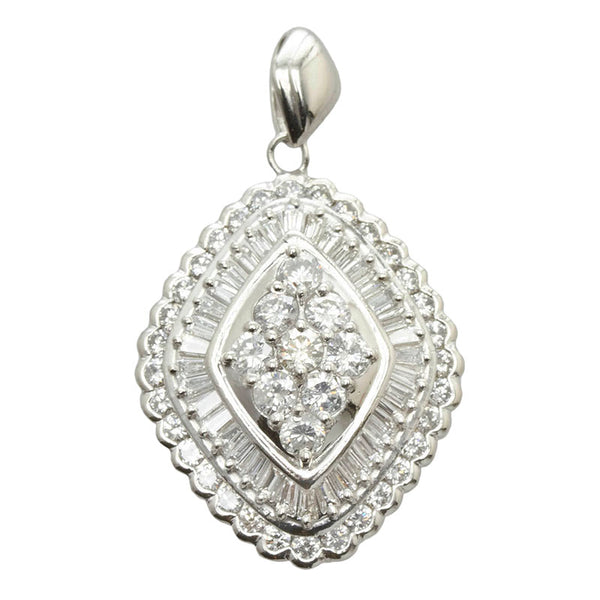 Pt900 プラチナ ダイヤ2.05ct ペンダントトップ レディース 【中古】