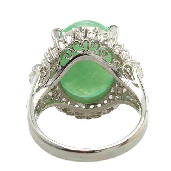 Pt900 プラチナ ひすい9.24ct ダイヤ0.56ct リング 指輪 レディース 12.5号 【中古】