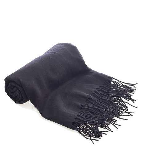 エルメス 大判 マルジェラ期 ストール ショール ブラック カシミヤ レディース HERMES 【中古】