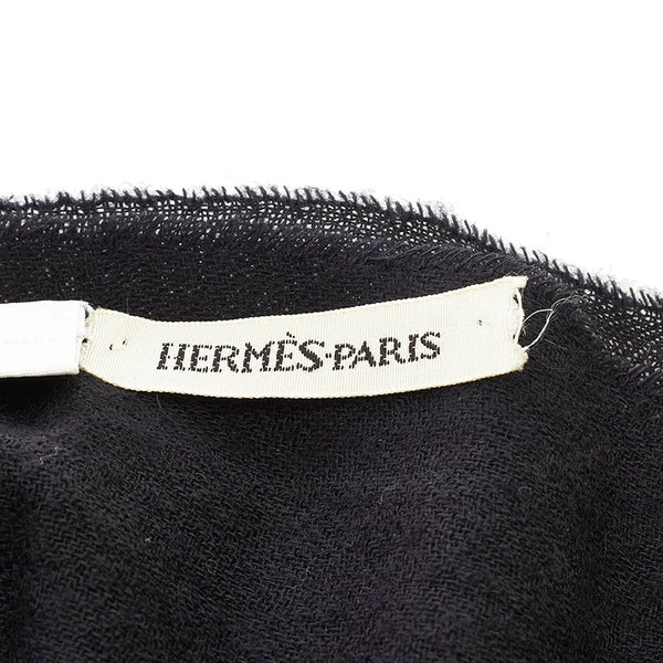 エルメス 大判 マルジェラ期 ストール ショール ブラック カシミヤ レディース HERMES 【中古】