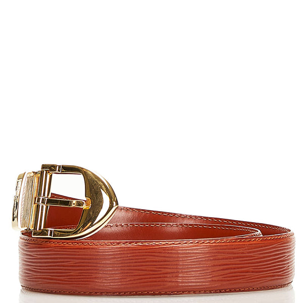 ルイ ヴィトン エピ サンチュール クラシック ベルト R15003 ケニアブラウン ゴールド レザー メッキ メンズ LOUIS VUITTON 【中古】