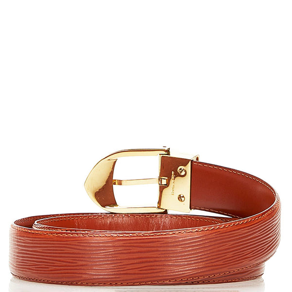 ルイ ヴィトン エピ サンチュール クラシック ベルト R15003 ケニアブラウン ゴールド レザー メッキ メンズ LOUIS VUITTON 【中古】