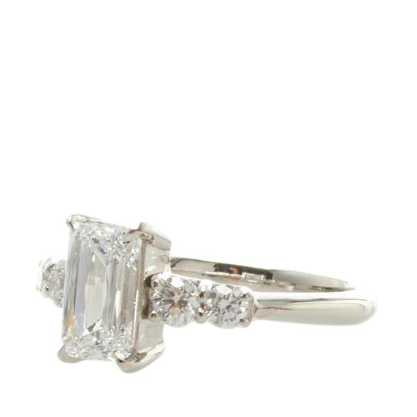 Pt900 プラチナ ダイヤ1.02ct ダイヤ0.24ct スクエア リング 指輪 レディース 5号 【中古】