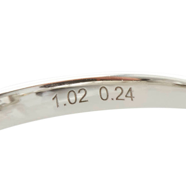 Pt900 プラチナ ダイヤ1.02ct ダイヤ0.24ct スクエア リング 指輪 レディース 5号 【中古】