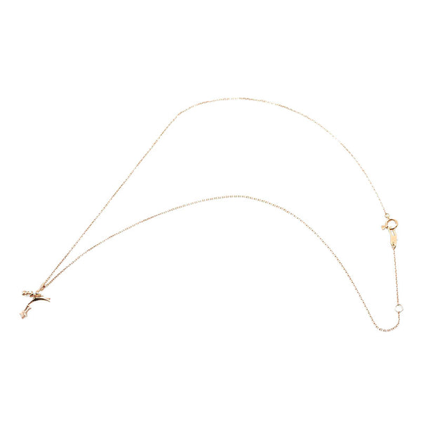 スタージュエリー K10PG ピンクゴールド ダイヤ0.01ct スター ネックレス レディース STAR JEWELRY 【中古】