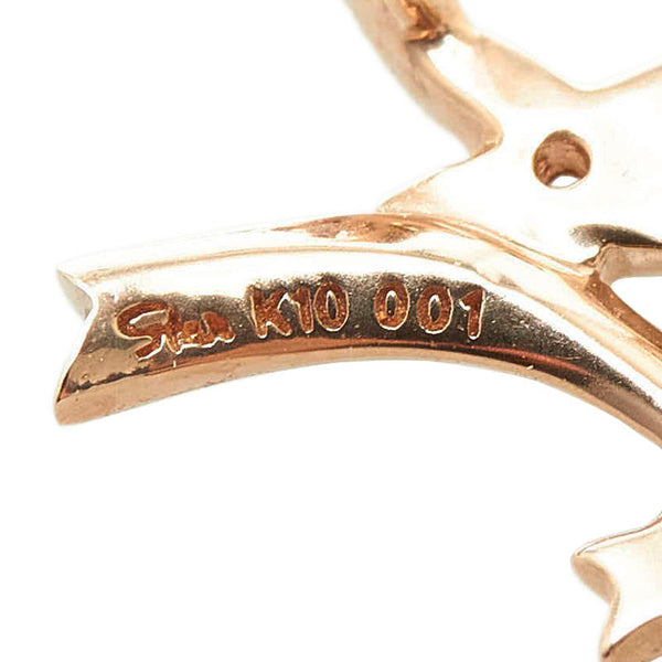 スタージュエリー K10PG ピンクゴールド ダイヤ0.01ct スター ネックレス レディース STAR JEWELRY 【中古】