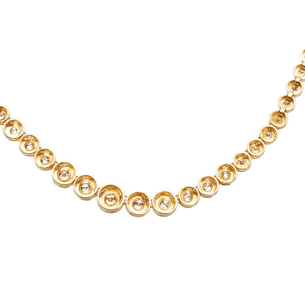 K18YG イエローゴールド ダイヤ3.00ct テニスネックレス レディース 【中古】