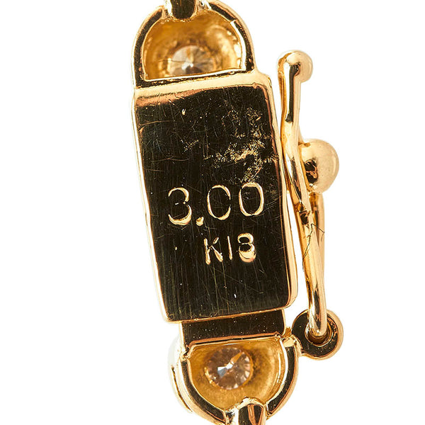 K18YG イエローゴールド ダイヤ3.00ct テニスネックレス レディース 【中古】