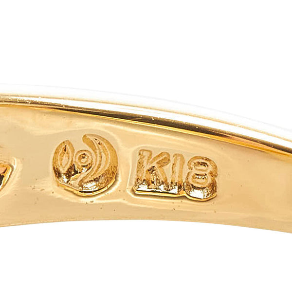 タサキ K18YG イエローゴールド アコヤパール5.7mm ダイヤ0.04ct リング 指輪 レディース TASAKI 10号 【中古】
