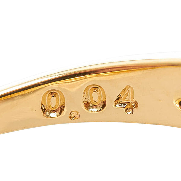 タサキ K18YG イエローゴールド アコヤパール5.7mm ダイヤ0.04ct リング 指輪 レディース TASAKI 10号 【中古】