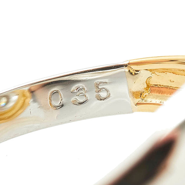 Pt900 プラチナ K18YG イエローゴールド コンビ ダイヤ0.35ct リング 指輪 レディース 12号 【中古】