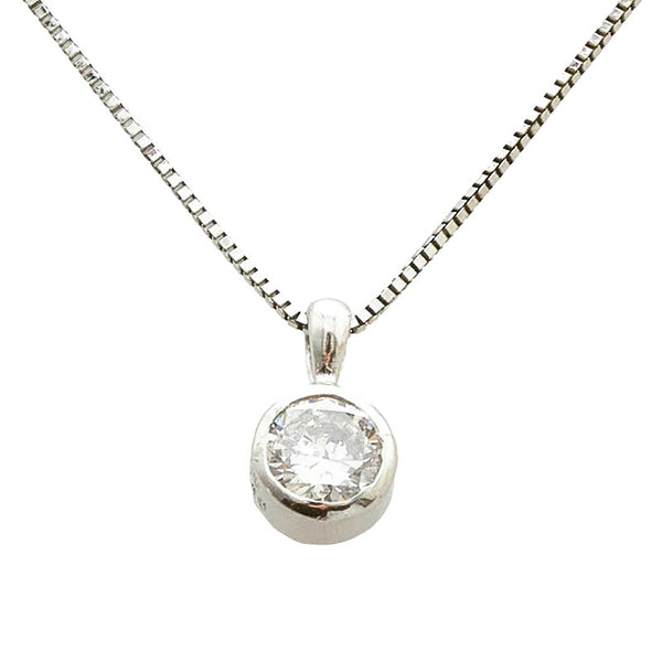 Pt900 プラチナ Pt850 プラチナ ダイヤ0.31ct ネックレス レディース 【中古】