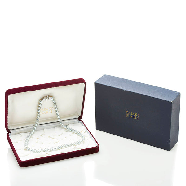 タサキ K14WG ホワイトゴールド アコヤパール7～7.5mm ネックレス レディース TASAKI 【中古】