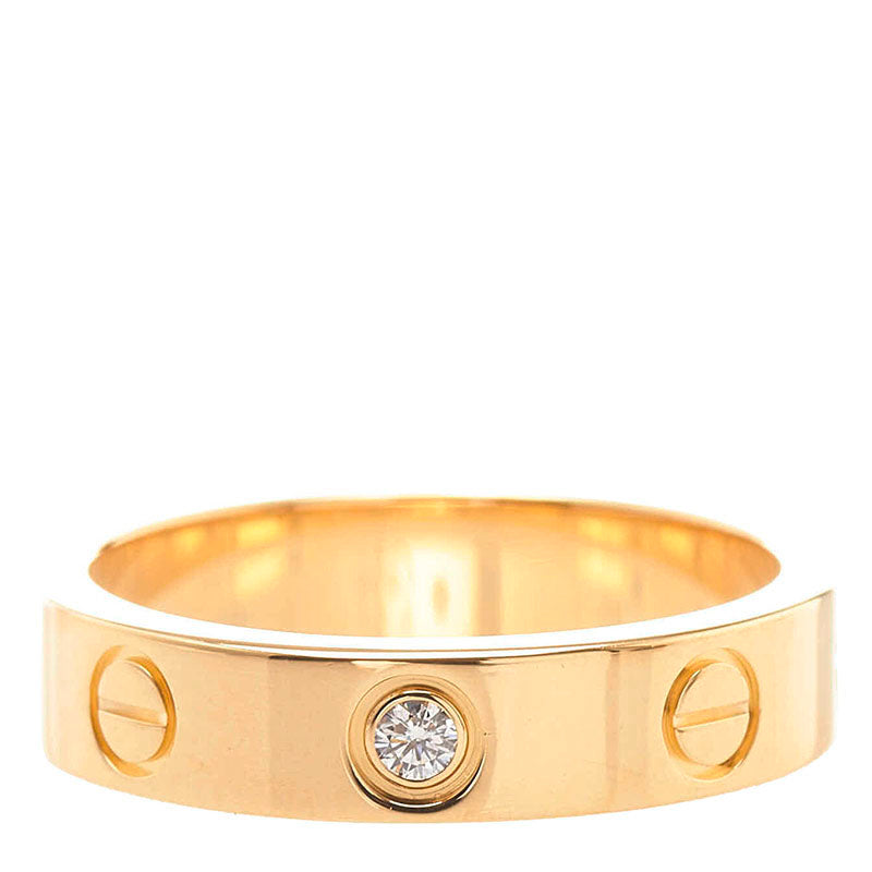 カルティエ ミニラブリング 1Pダイヤ リング 指輪 K18YG イエローゴールド レディース CARTIER 【中古】