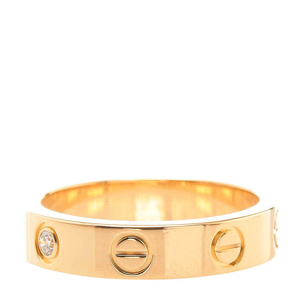 カルティエ ミニラブリング 1Pダイヤ リング 指輪 K18YG イエローゴールド レディース CARTIER 【中古】