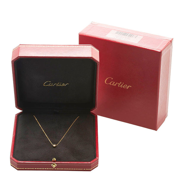 カルティエ ディアマン レジェ ハート ダイヤモンド ネックレス B7059400 K18PG ピンクゴールド レディース CARTIER 【中古】