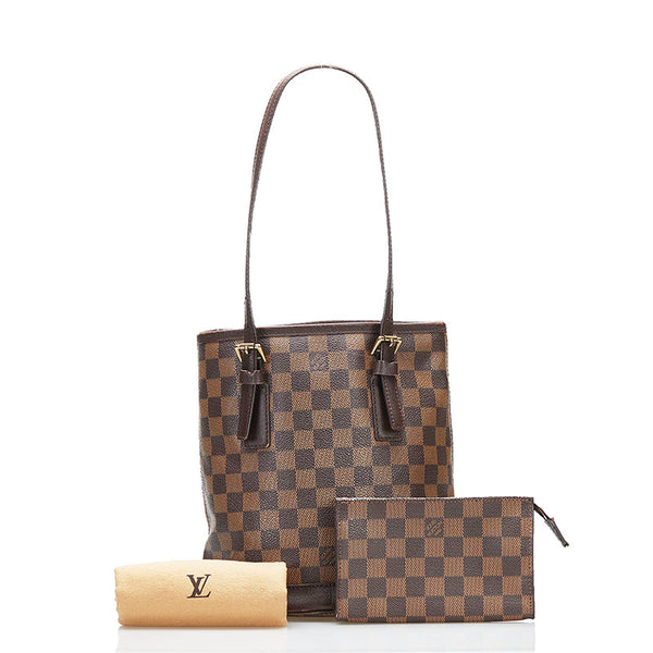 ルイ ヴィトン ダミエ マレ ハンドバッグ N42240 ブラウン PVC レザー レディース LOUIS VUITTON 【中古】