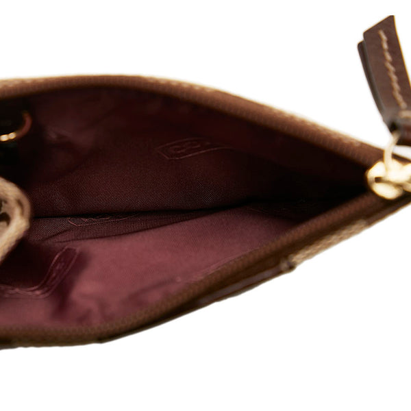 コーチ シグネチャー コインケース ブラウン ベージュ キャンバス レザー レディース COACH 【中古】