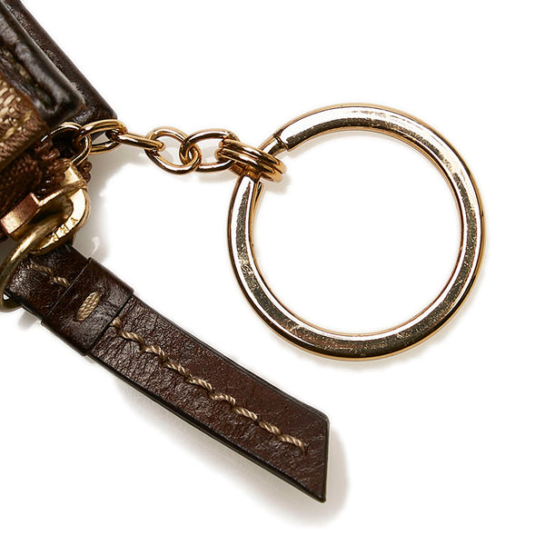 コーチ シグネチャー コインケース ブラウン ベージュ キャンバス レザー レディース COACH 【中古】