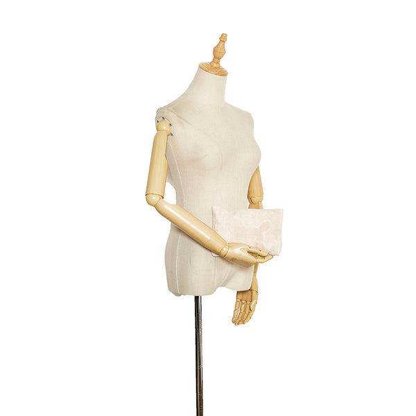 エルメス ベビーライン ゆり木馬 パイル地 ポーチ ライトピンク コットン レーヨン レディース HERMES 【中古】