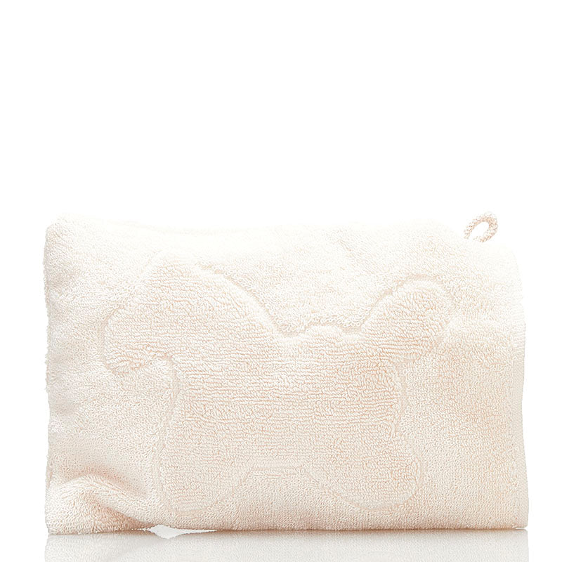 エルメス ベビーライン ゆり木馬 パイル地 ポーチ ライトピンク コットン レーヨン レディース HERMES 【中古】