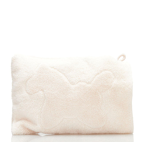 エルメス ベビーライン ゆり木馬 パイル地 ポーチ ライトピンク コットン レーヨン レディース HERMES 【中古】