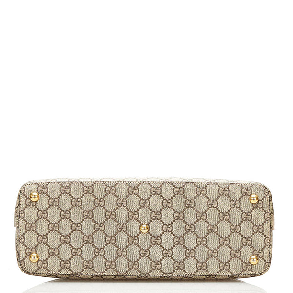 グッチ GGスプリーム スモール ハンドバッグ ショルダーバッグ 2WAY 409534 ベージュ ピンク レッド PVC レザー レディース GUCCI 【中古】