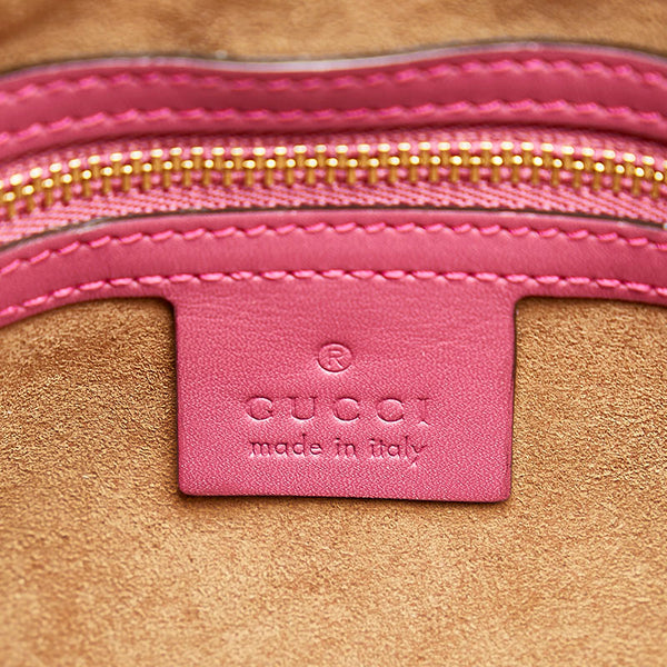 グッチ GGスプリーム スモール ハンドバッグ ショルダーバッグ 2WAY 409534 ベージュ ピンク レッド PVC レザー レディース GUCCI 【中古】