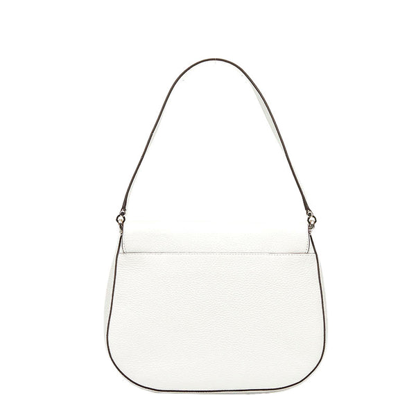 ケイトスペード レイラ ストライプ ハンドバッグ ショルダーバッグ 2WAY ホワイト ベージュ レザー キャンバス レディース Kate Spade 【中古】