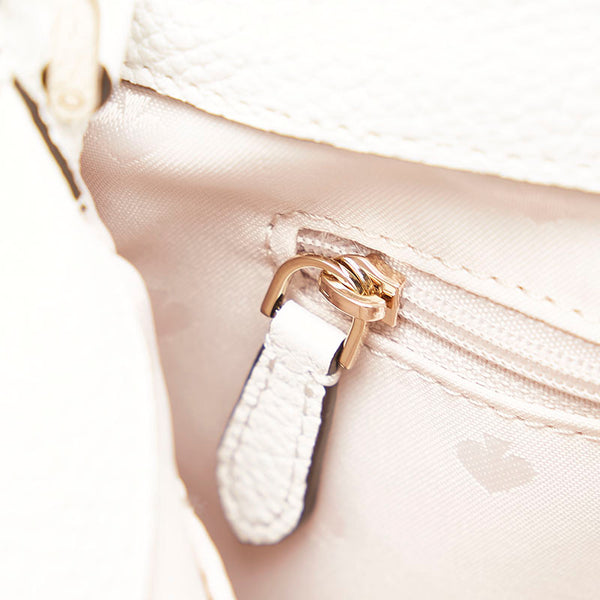 ケイトスペード レイラ ストライプ ハンドバッグ ショルダーバッグ 2WAY ホワイト ベージュ レザー キャンバス レディース Kate Spade 【中古】