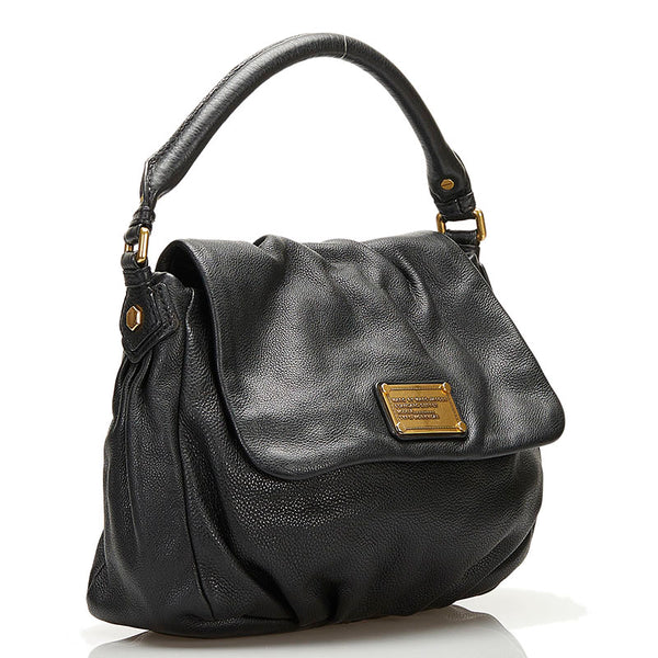 マークバイマークジェイコブス ロゴ プレート ハンドバッグ ショルダーバッグ 2WAY ブラック レザー レディース MARC BY MARC JACOBS 【中古】