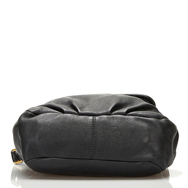 マークバイマークジェイコブス ロゴ プレート ハンドバッグ ショルダーバッグ 2WAY ブラック レザー レディース MARC BY MARC JACOBS 【中古】