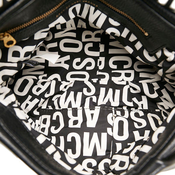 マークバイマークジェイコブス ロゴ プレート ハンドバッグ ショルダーバッグ 2WAY ブラック レザー レディース MARC BY MARC JACOBS 【中古】