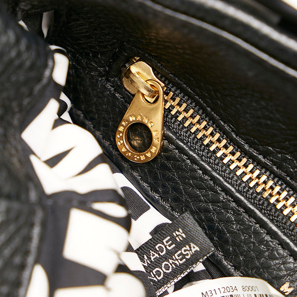 マークバイマークジェイコブス ロゴ プレート ハンドバッグ ショルダーバッグ 2WAY ブラック レザー レディース MARC BY MARC JACOBS 【中古】
