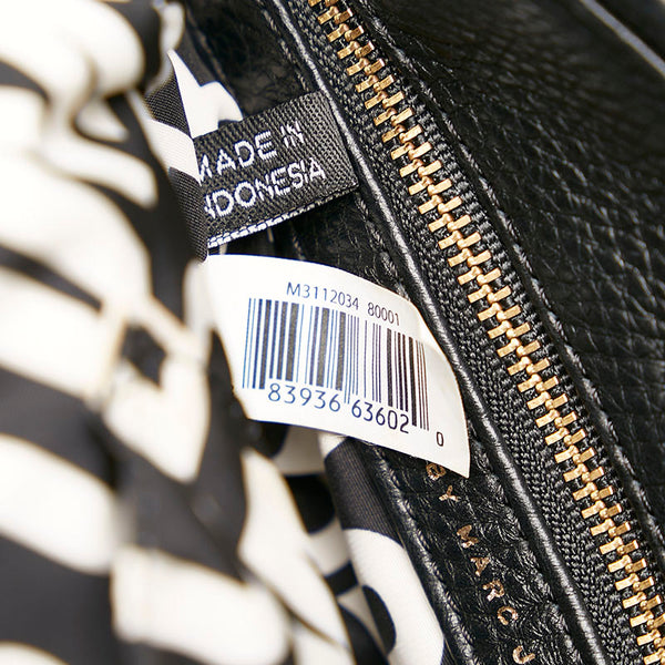 マークバイマークジェイコブス ロゴ プレート ハンドバッグ ショルダーバッグ 2WAY ブラック レザー レディース MARC BY MARC JACOBS 【中古】